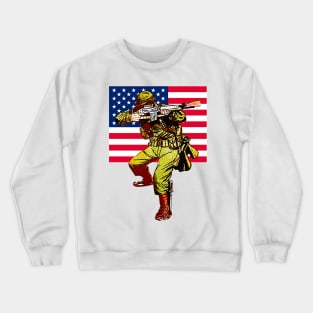 patriot warrior in action Crewneck Sweatshirt